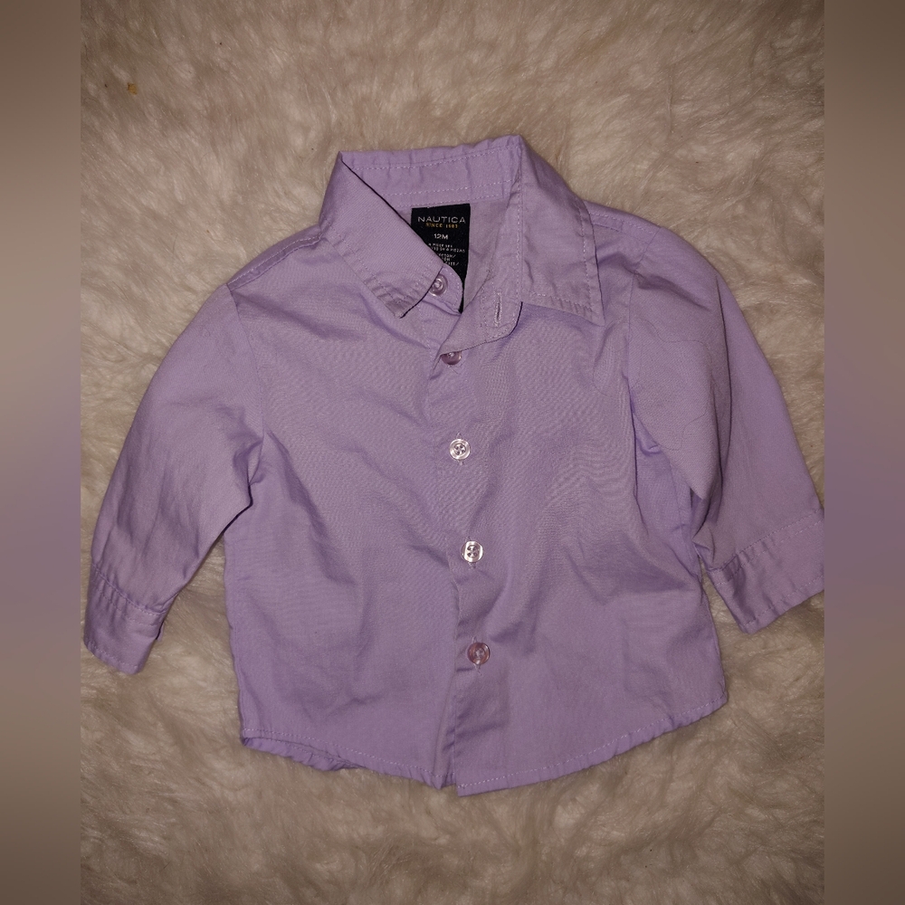 Nautica Light Purple Kids Button Down Shirt